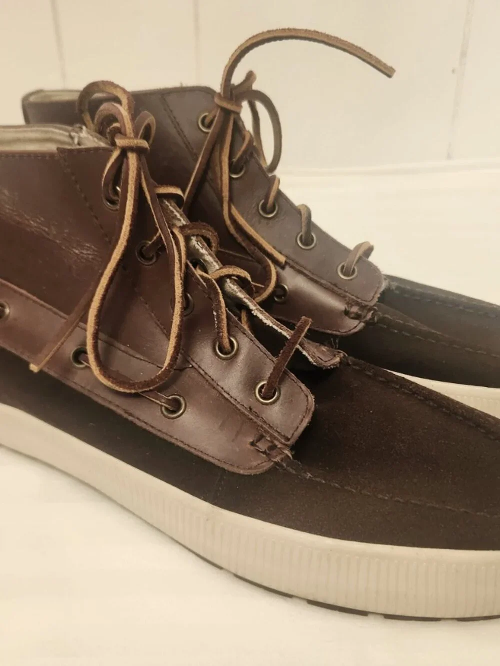 Polo men's chukka boots 11.5 brown suede & leather sport